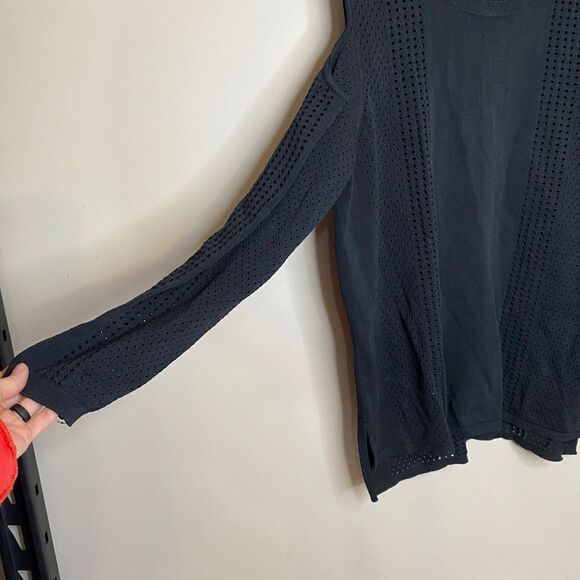 One A Cold Shoulder Long Sleeve Laser cut Top - Picture 4 of 5